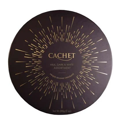 Cachet Chocolate Box Round Asorti Brown 200g - Image 1