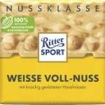 Ritter Sport Baltā šokolāde ar lazdu riekstiem 100g