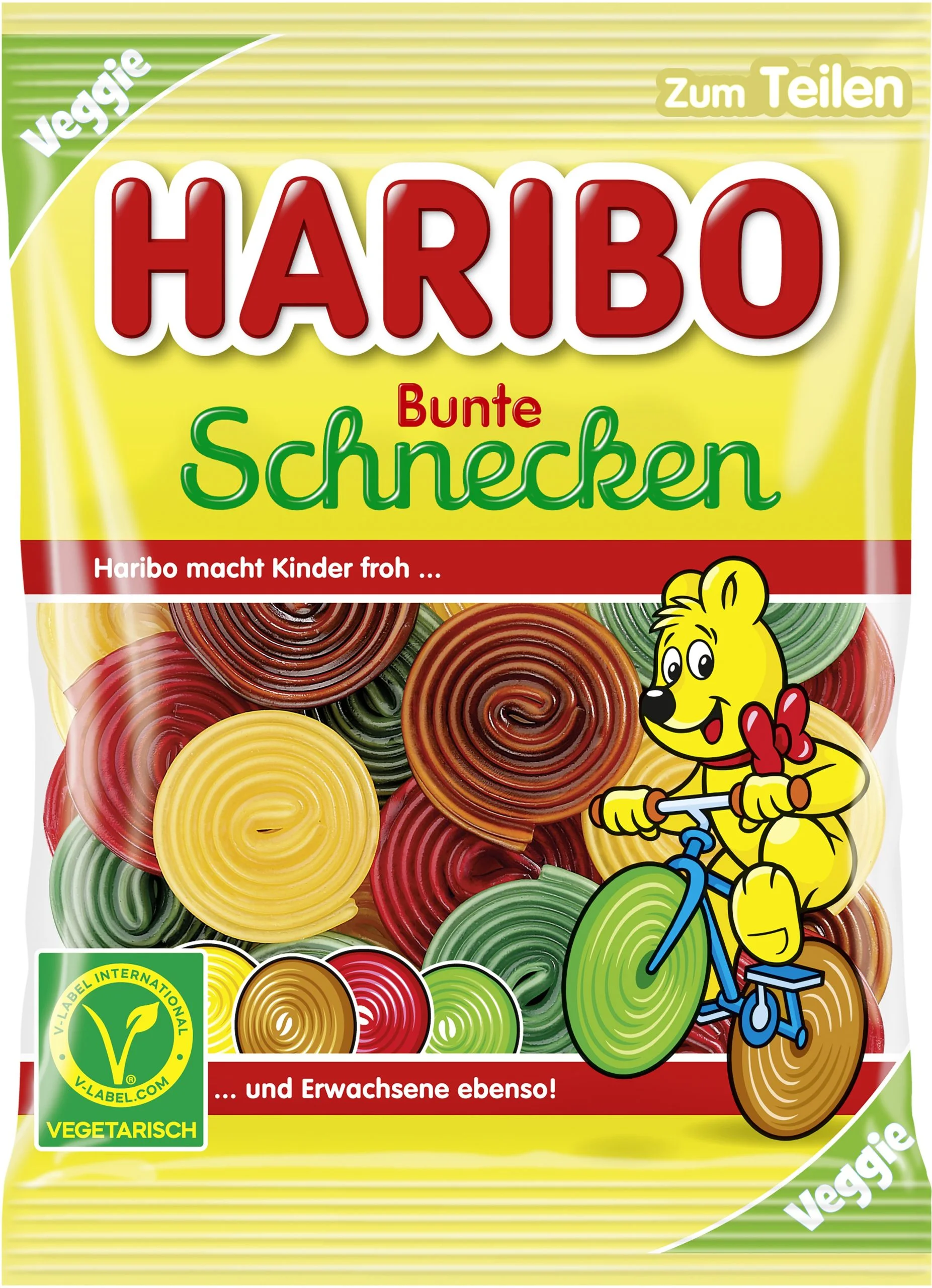 2025 Haribo BUNTE SCHNECKEN Vegāns augļu želejkonfektes daļēji ar Colas garšu 160g - Image 1