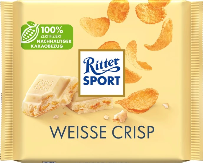 Ritter Sport Baltā šokolāde ar kraukšķīgām pārslām 100g - Image 1