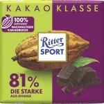 Ritter Sport Tumšā šokolāde 81% kakao Gana 100g