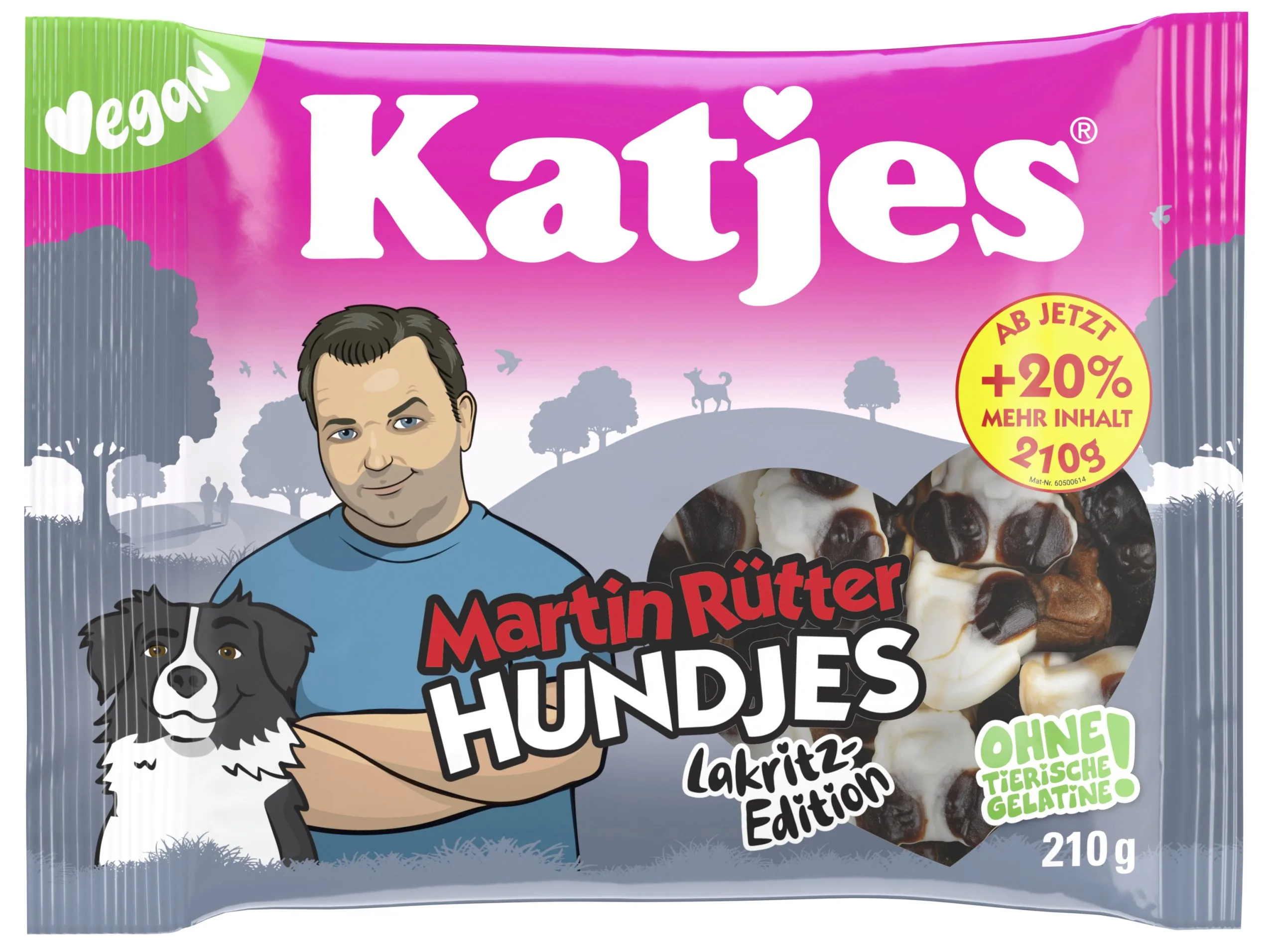 Katjes Lakricas - Marshmallow želejkonfektes Hundjes 210g - Image 1