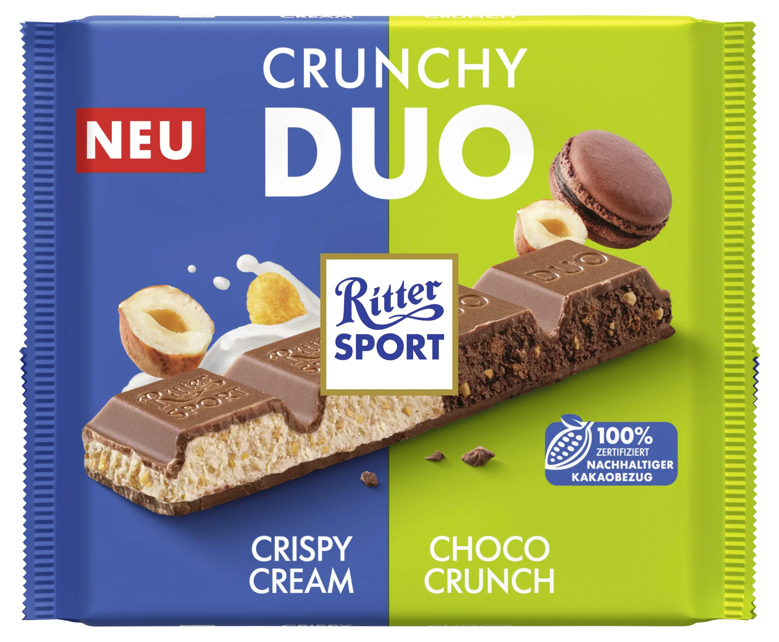 Ritter Sport Duo Pilnpiena šokolāde ar pildījumiem 218g - Image 1