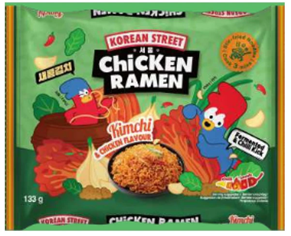 Korean Street Ramen nūdeles ar  pikantu kimchi un vistas garšu, korejiešu gaumē 133g - Image 1