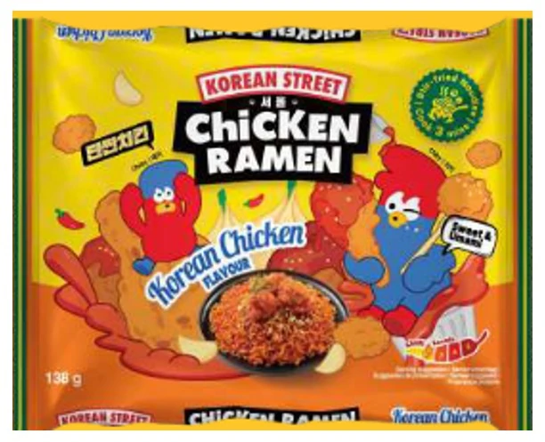 Korean Street Ramen nūdeles ar saldu, pikantu vistas garšu korejiešu gaumē 138g - Image 1