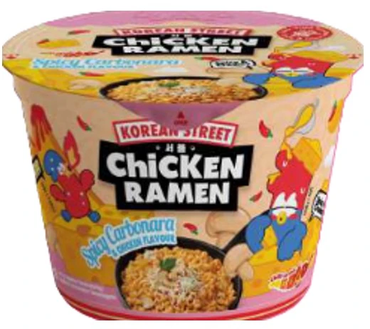 Korean Street Ramen nūdeles ar Carbonara un vistas garšu korejiešu gaumē, ļoti pikantas 106g - Image 1