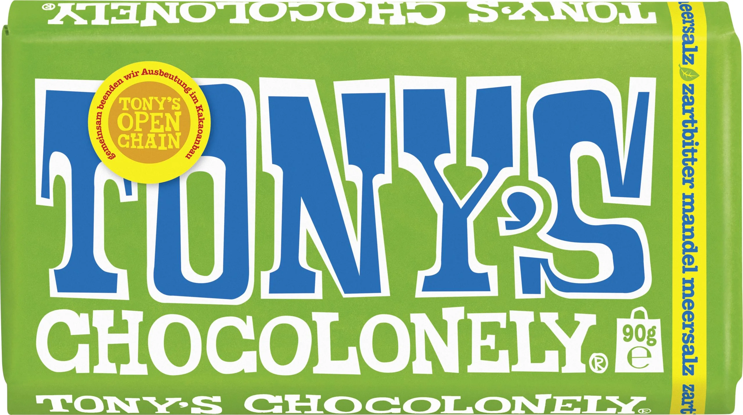 Tonys Chocolonely Tumšā šokolāde ar mandelēm un jūras sāli  90g  Nīderlande - Image 1