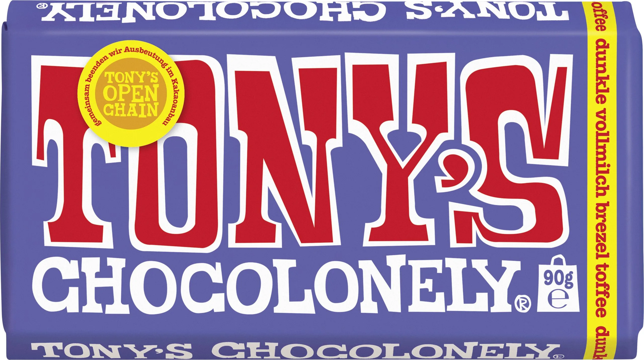 Tonys Chocolonely Tumšā pilnpiena šokolāde ar kliņģera gab. un karameli 90g Nīderlande - Image 1